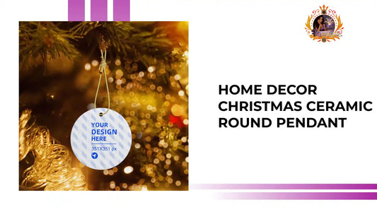 Home Decor Christmas Ceramic Round Pendant by@Outfy