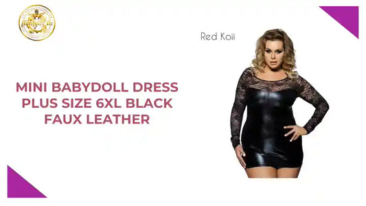 Mini Babydoll Dress Plus Size 6XL Black Faux Leather by@Outfy