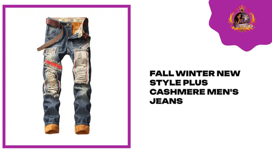 Fall Winter New Style Plus Cashmere Men's Jeans by@Outfy