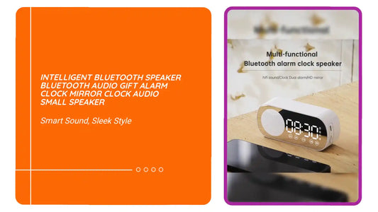 Intelligent Bluetooth Speaker Bluetooth Audio Gift Alarm Clock Mirror Clock Audio Small Speaker by@Outfy