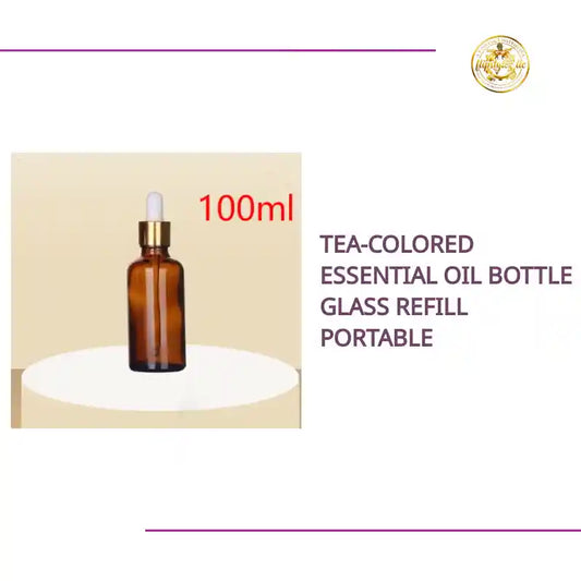 Tea-colored Essential Oil Bottle Glass Refill Portable by@Outfy