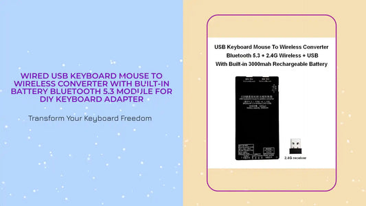 Wired USB Keyboard Mouse To Wireless Converter With Built-in Battery Bluetooth 5.3 Module for DIY Keyboard Adapter by@Outfy