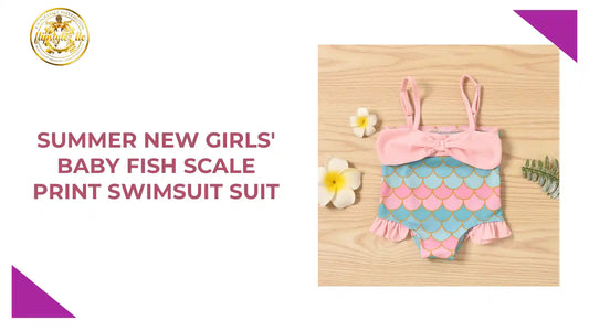 Summer New Girls' Baby Fish Scale Print Swimsuit Suit by@Outfy
