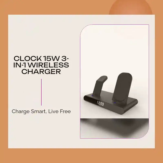 Clock 15W 3-in-1 Wireless Charger by@Outfy