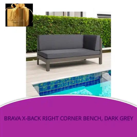 BRAVA X-BACK RIGHT CORNER BENCH, DARK GREY by@Outfy