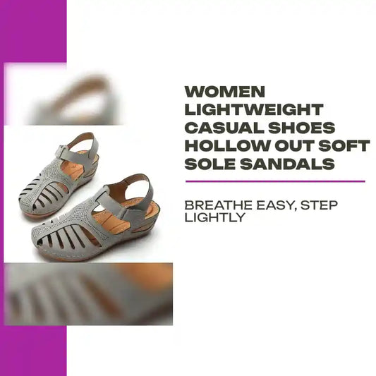 Women Lightweight Casual Shoes Hollow Out Soft Sole Sandals by@Outfy