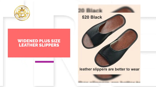 Widened Plus Size Leather Slippers by@Outfy