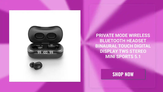 Private Mode Wireless Bluetooth Headset Binaural Touch Digital Display Tws Stereo Mini Sports 5.1 by@Outfy