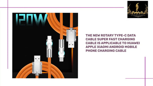 The New Rotary Type-C Data Cable Super Fast Charging Cable Is Applicable To Huawei Apple Xiaomi Android Mobile Phone Charging Cable by@Outfy