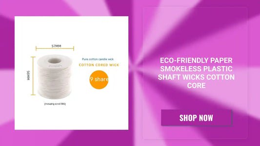 Eco-friendly Paper Smokeless Plastic Shaft Wicks Cotton Core by@Outfy