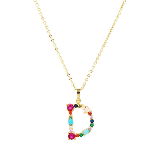 GEMSTONE LETTER NECKLACE