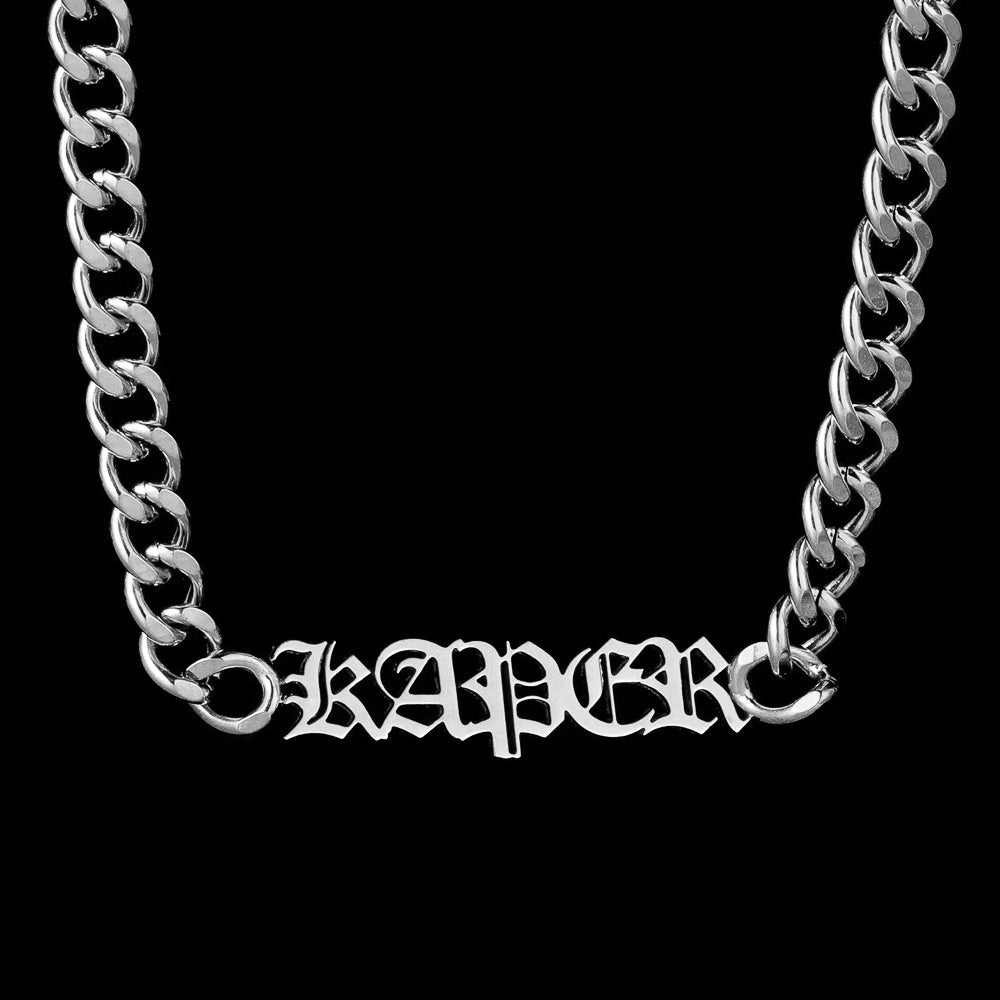 Personalized stainless steel Cuban necklace and bracelet set
