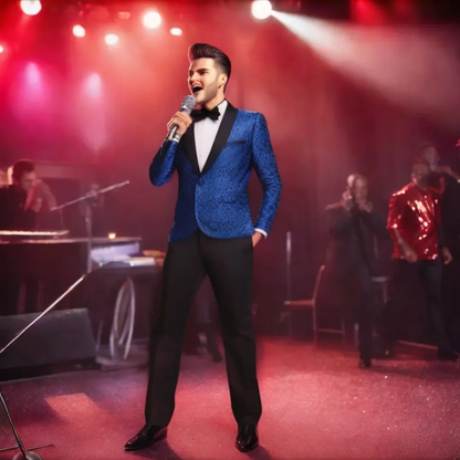 SOPHISTICATED DARK BLUE FORMAL SPECIAL OCCASSIONS DANCE PARTY’S Men's Dress Suit Set