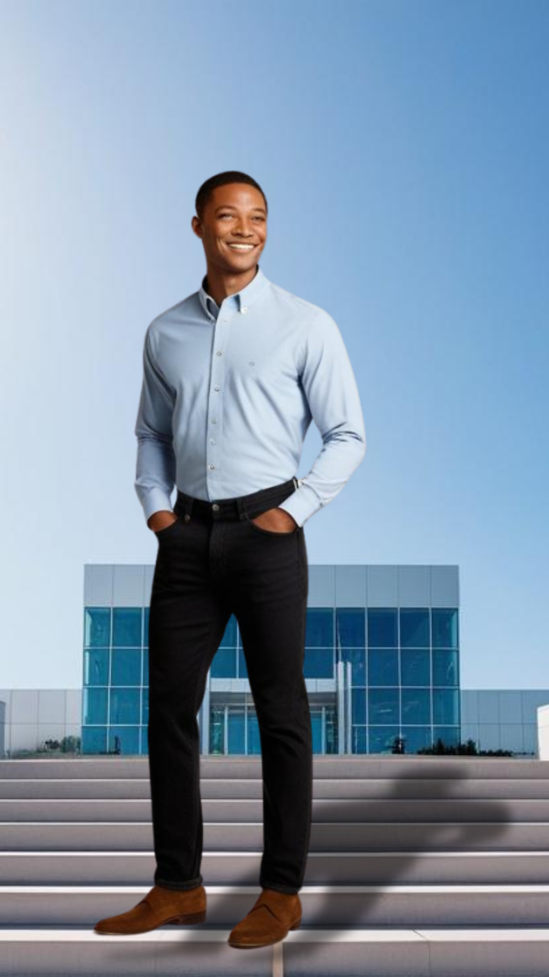 NAVY BLUE  New All Season Plus Size Oxford Shirt Men's long sleeve Shirt