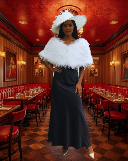 RED Women's Winter Feather Shawl