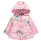 Girls' Hooded Fashion Printed Cotton-padded Jacket