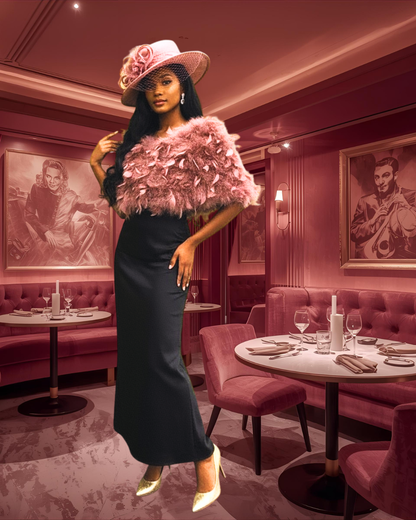 RED Women's Winter Feather Shawl