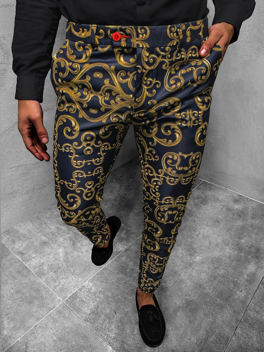 Men's Fashion Stripe Print Casual Pants