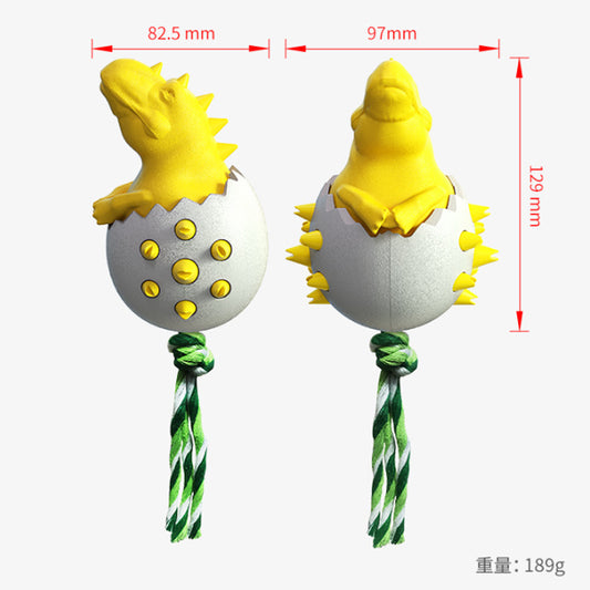 Dog Teething Toy Durable Rubber Chew Toy For Aggressive Chewers Interactive Dog Fetch Toy With Rope