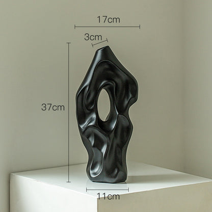 Vase Decoration Living Room Flower Arrangement Ceramic White Art Sculpture Decoration