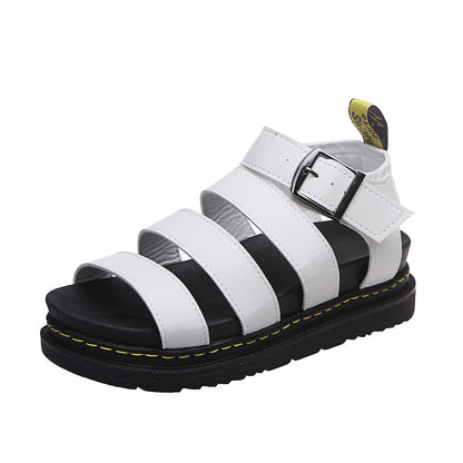 Buckle Sandals Flat PlatformThick Bottom Shoes Women Summer - FLIPSTYLEZLLC