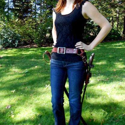 Medieval Warrior PU Leather Belt Double Sword Set