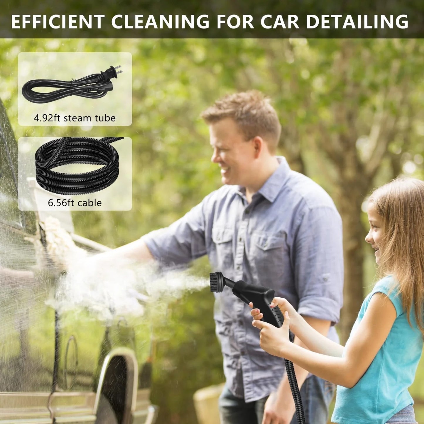 2500W Handheld Steam Cleaner With 12 Attachments, 1.2L Tank For Home, Car, Kitchen, Bathroom & Tile Grout, Gray