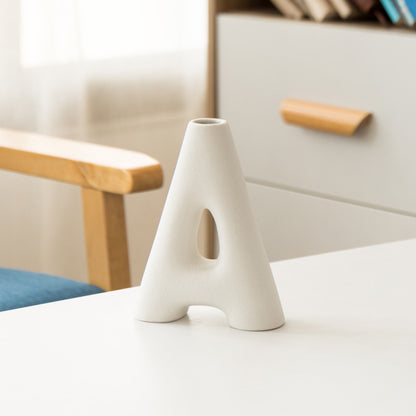 Frosted Letters AB Ceramic Vase Decoration European Retro Large-caliber Matte