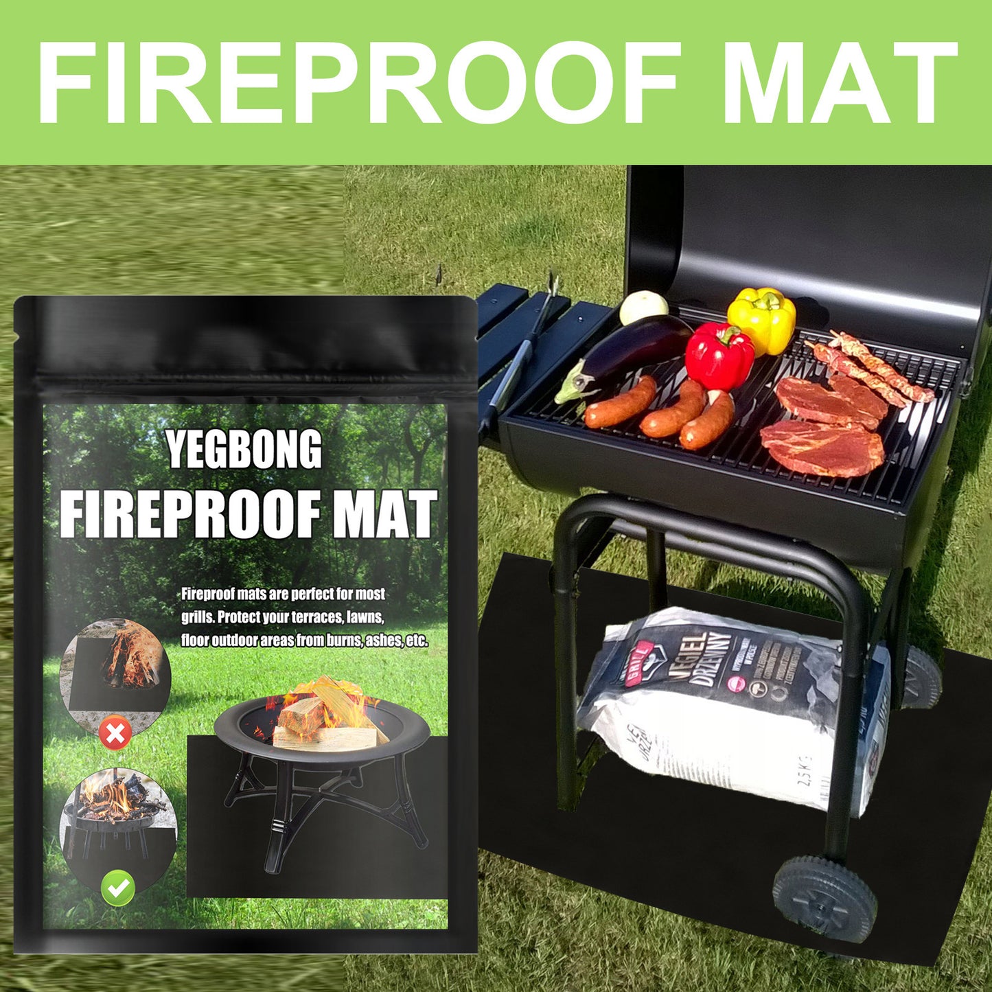 Fireplace Brazier Fireproof Pad Outdoor