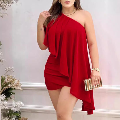Women's Clothing One Shoulder Dress