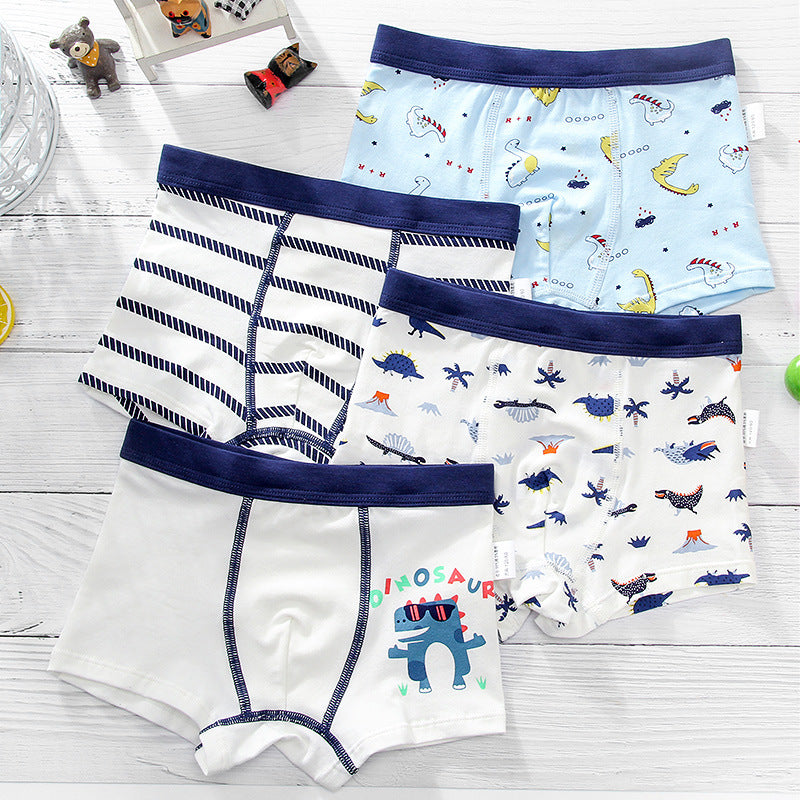 Boys Cartoon Cotton Boxer Shorts Suit