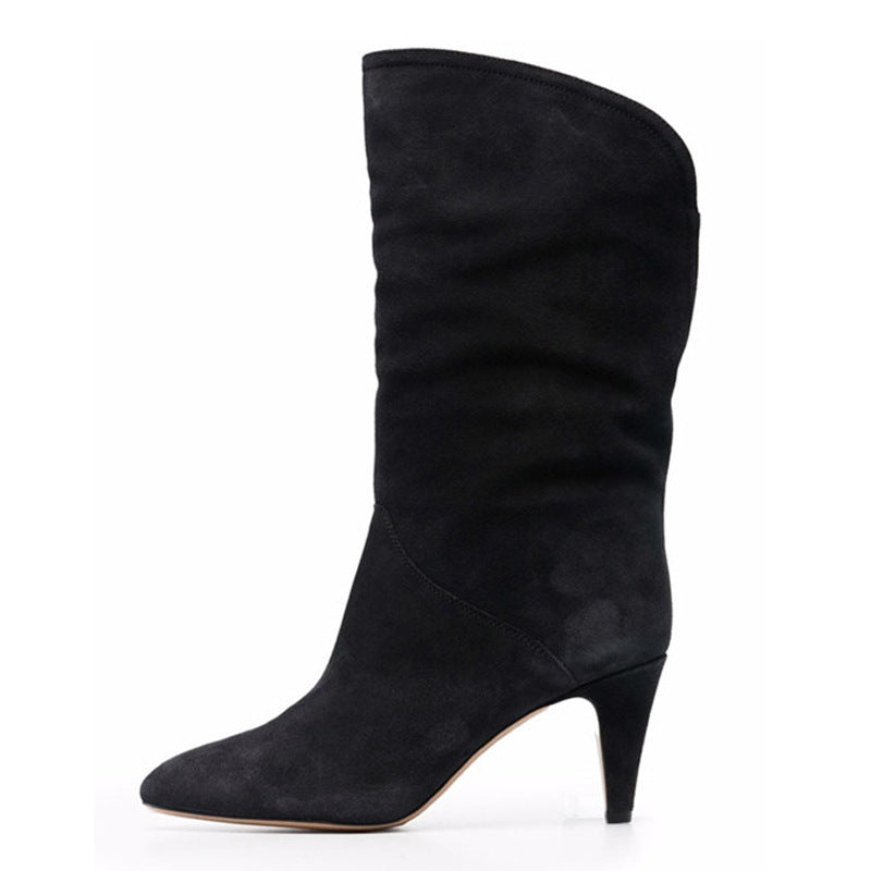 Western Boots With Pointed Toe And Tapered Heel