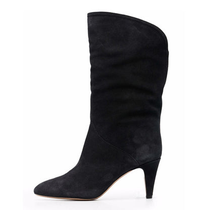 Western Boots With Pointed Toe And Tapered Heel