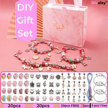 Cartoon Fancy Beaded Bracelet Set Handmade DIY Ornament Gift Box