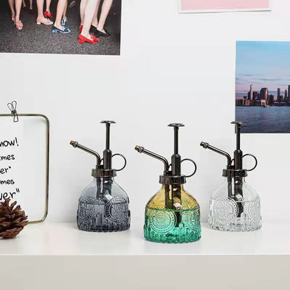 Relief Vintage Glass Watering Can Gardening Household