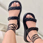 Strappy Sandals Candy Color Weave Flats Shoes Women Summer Dress Shoes - FLIPSTYLEZLLC