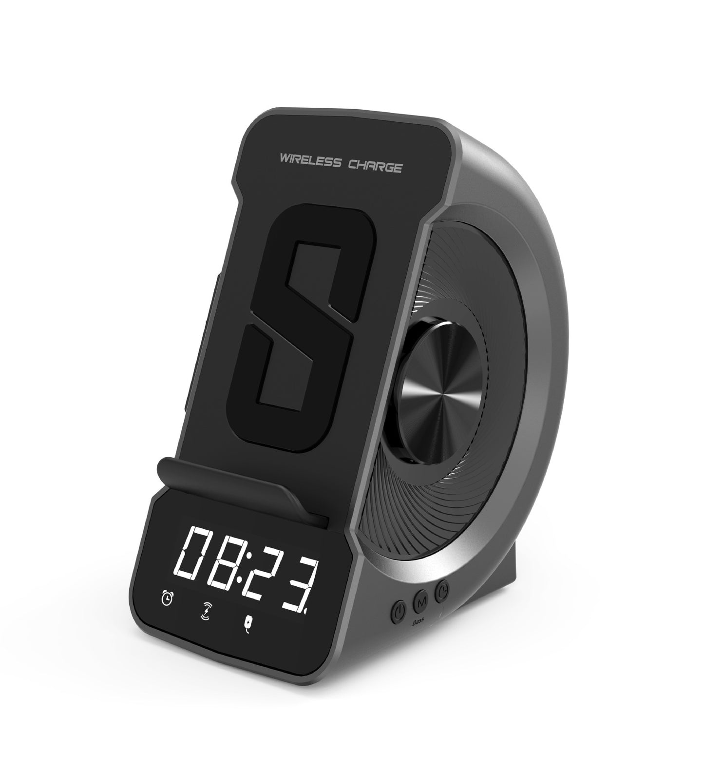 Mobile Phone Holder Wireless Charging Bluetooth Clock Speaker