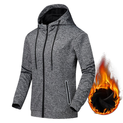 Outdoor Men's Casual Plus Velvet Jacket Plus Size Running Fitness