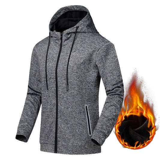 Outdoor Men's Casual Plus Velvet Jacket Plus Size Running Fitness