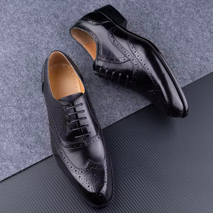 Men's Fashion Oxford Hand Carved Craft Purple DRESS Shoes