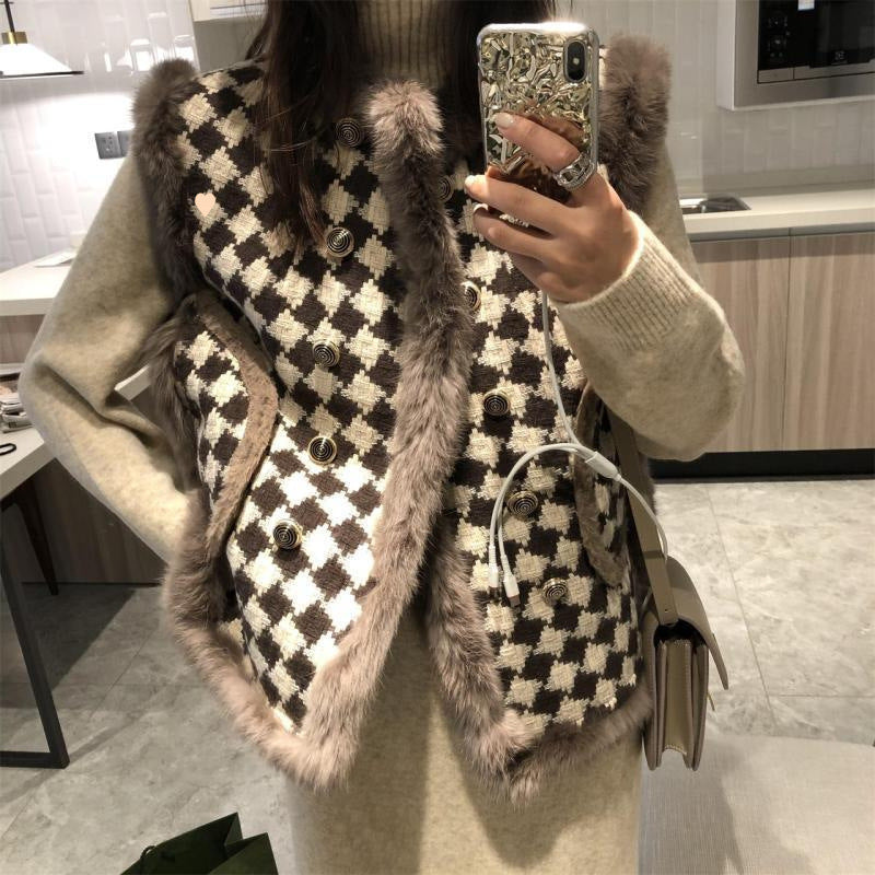 Fleece-lined Warm All-matching Loose Fur Collar Coat