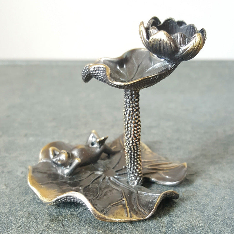 Creative Incense Stick Incense Burner Lotus Leaf Frog Seat