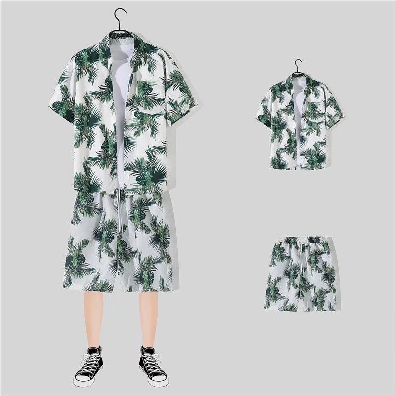 Men's Shorts Shirt Trendy Summer Loose Casual Two-piece Suit
