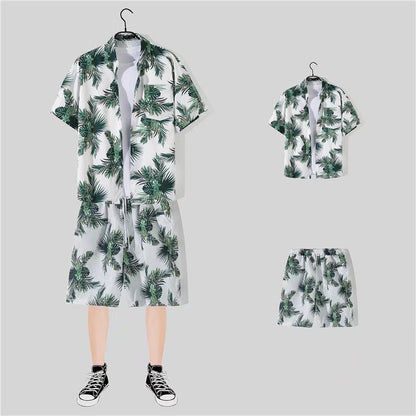 Men's Shorts Shirt Trendy Summer Loose Casual Two-piece Suit
