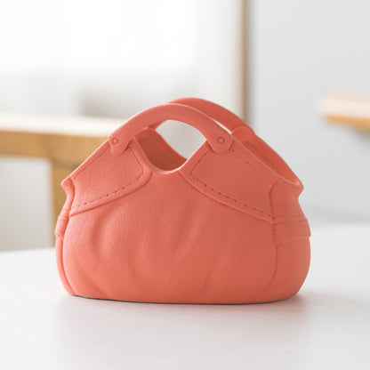 Dehua Frosted Wide Mouth Handbag Ceramic Vase Ornament Simple European Retro