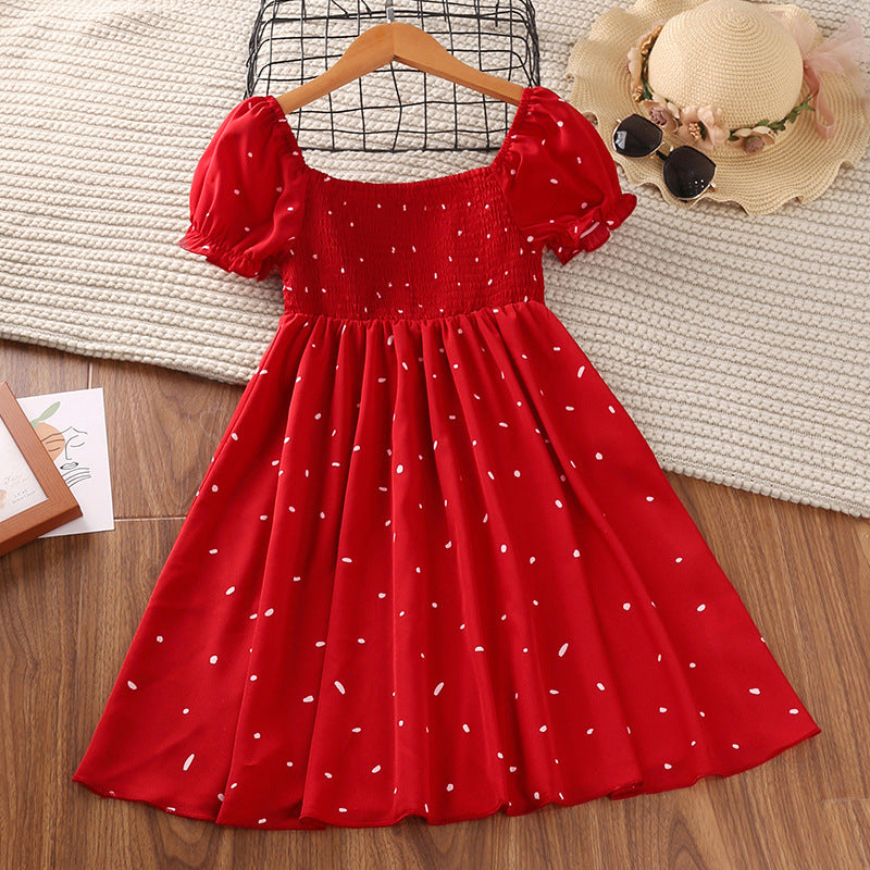 New Korean Version Of The Popular Children's Skirt Short-sleeved Princess Skirt