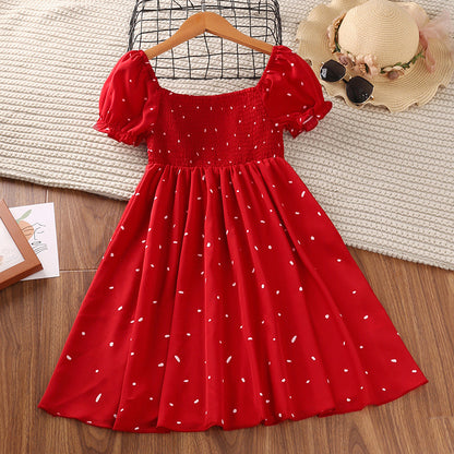 New Korean Version Of The Popular Children's Skirt Short-sleeved Princess Skirt