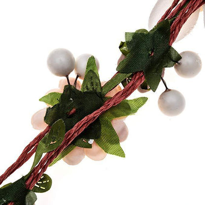 Paper Rope Garland Headdress Headband Simulation Rose Headband Wedding Jewelry