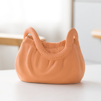 Dehua Frosted Wide Mouth Handbag Ceramic Vase Ornament Simple European Retro