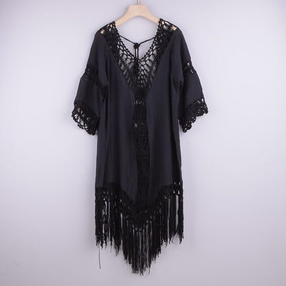 Back Hollowed Out Tassel Ins Style Beach Top
